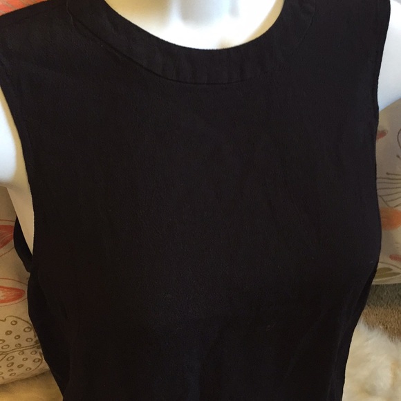 Black ModCloth Muscle Tank Blouse Zipper Back - Picture 5 of 6